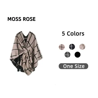 MOSSROSE Multi-Color Cardigan Shawl, multi-colors for easy match, shawl design shows elegance, fits all seasons, ideal for fa...