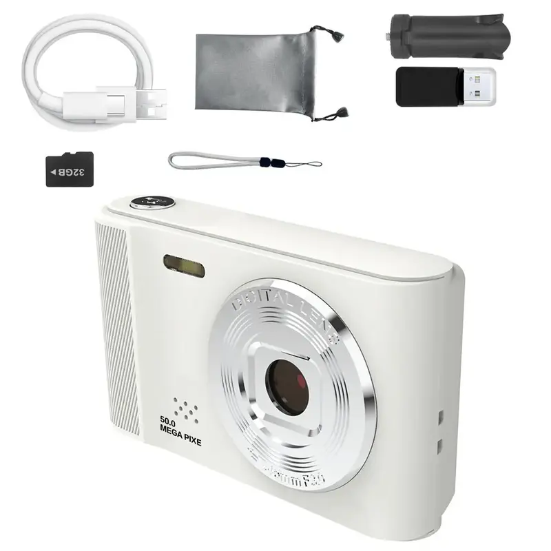 2.4 Inch Digital Camera, 1080P HD CCD Digital Camera with 32G Memory Card, USB Rechargeable Camera for Home, Office, Outdoor,...