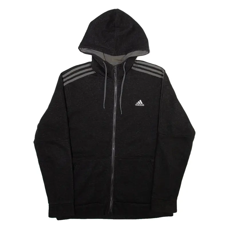 ADIDAS Mens Grey Hoodie Full Zip L