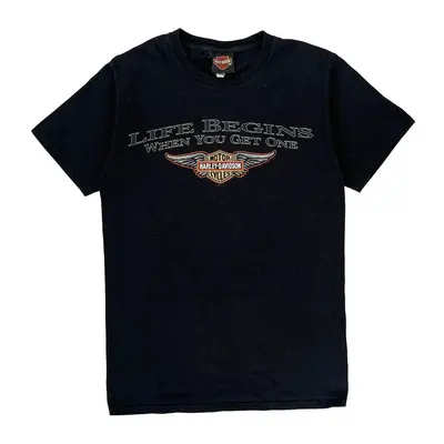 Salt Lake City, Utah Harley Davidson Graphic T-Shirt - Small Black Cotton