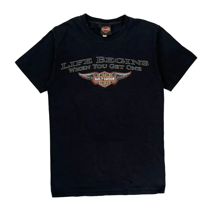 Salt Lake City, Utah Harley Davidson Graphic T-Shirt - Small Black Cotton