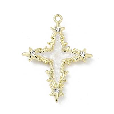 Rack Plating Alloy Enamel Rhinestone Pendants