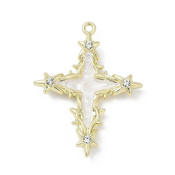Rack Plating Alloy Enamel Rhinestone Pendants