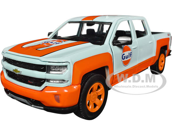2017 Chevrolet Silverado 1500 LT Z71 Crew Cab Pickup Truck Light Blue with Orange Stripes \