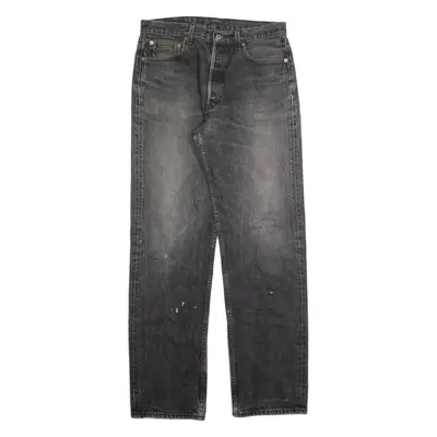 LEVI'S 501 Jeans Mens Grey Regular Straight Stone Wash W34 L34