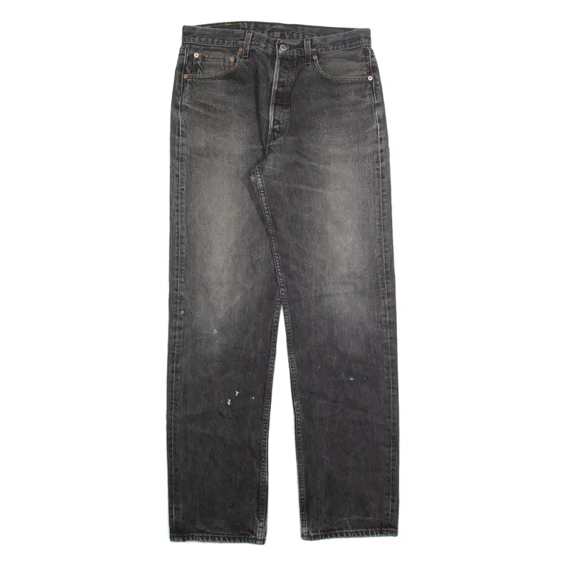 LEVI'S 501 Jeans Mens Grey Regular Straight Stone Wash W34 L34