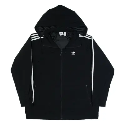 ADIDAS Womens Rain Jacket Black Hooded UK 18