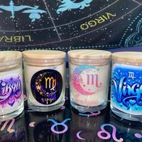 Zodiac magic candle included surprise rings and crystals reveled as burned scented handmade Aroma