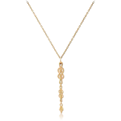 Thalia Charm Necklace Gold | Size: 18 inch necklace + 2.5 in charm