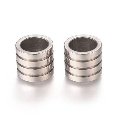 Tarnish Resistant 201 Stainless Steel Grooved Beads