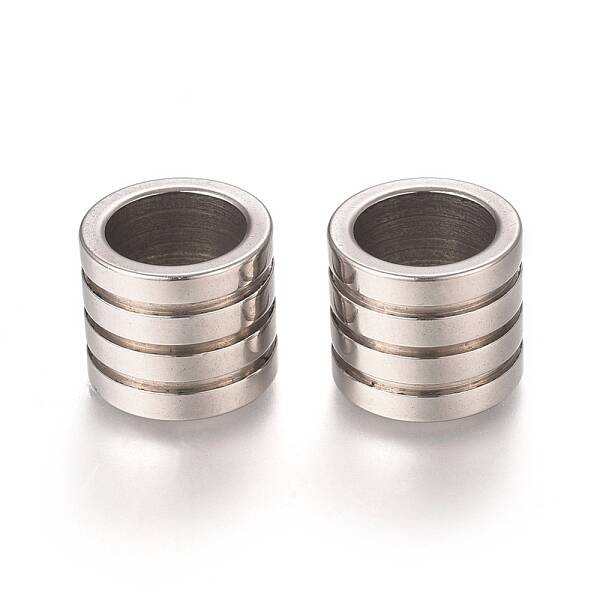 Tarnish Resistant 201 Stainless Steel Grooved Beads