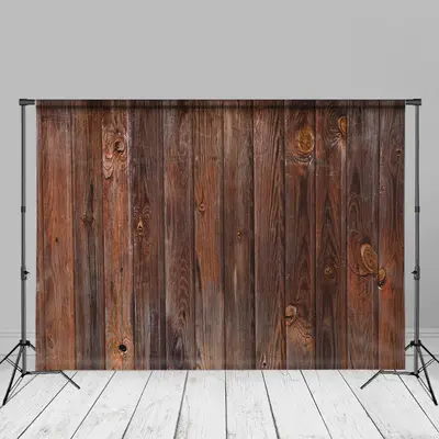 Bucolic Dark Brown Vertical Wood Photo Backdrop - Aperturee