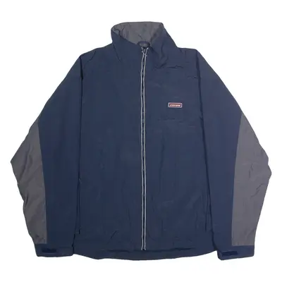 KICKERS Mens Windbreaker Jacket Blue Nylon 90s Colourblock XL