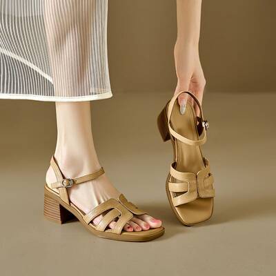CHIKO Zuleika Square Toe Block Heels Heeled Sandals