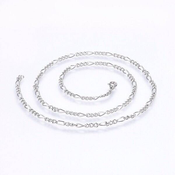 Non-Tarnish 304 Stainless Steel Figaro Chain Necklaces