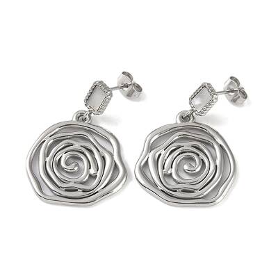 Flower 304 Stainless Steel Shell Stud Earrings