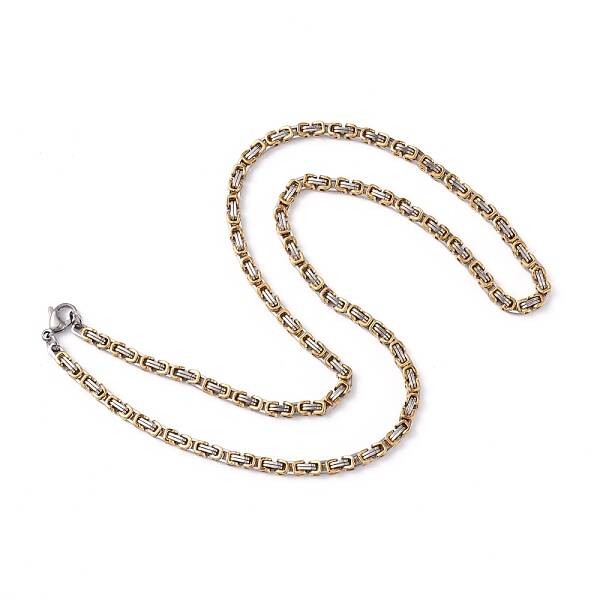 PVD Vacuum Plating 201 Stainless Steel Byzantine Chain Necklaces