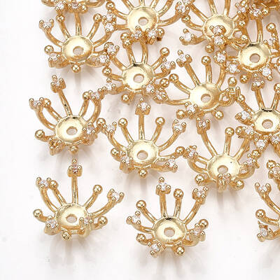 Brass Cubic Zirconia Bead Cap