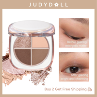 Judydoll GLAZED BEAUTY-4 Shades Eyeshadow Palette, High Pigment, Long Lasting, Soft Pink Neutral Eye Makeup, Matte & Shimmer ...