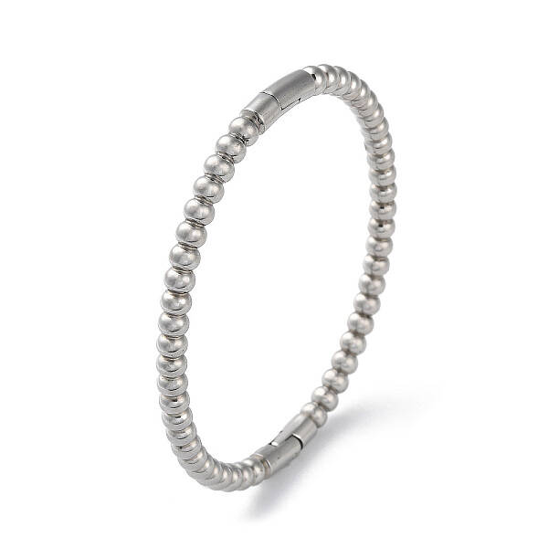 Rack Plating Brass Round Beaded Hinged Bangles