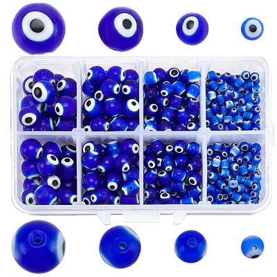 Handmade Evil Eye Lampwork Round Beads