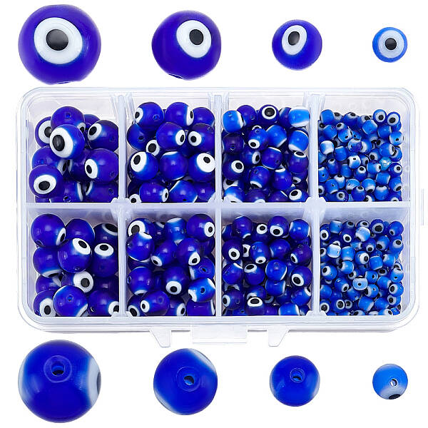 Handmade Evil Eye Lampwork Round Beads