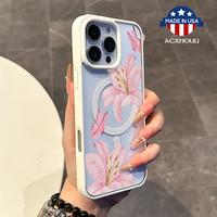 Premium Magnetic Case for iPhone11/12/13/14/15/16/promax Butterfly Lilies y2k cased MagSafe Compatible, Aesthetic Pattern Des...