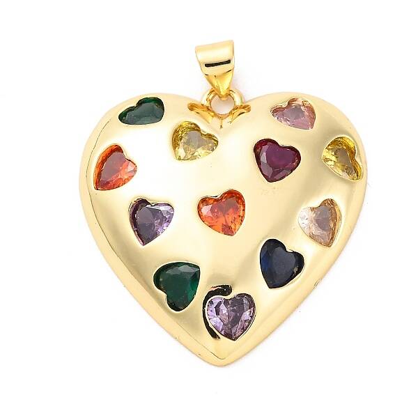 Brass Micro Pave Cubic Zirconia Pendants