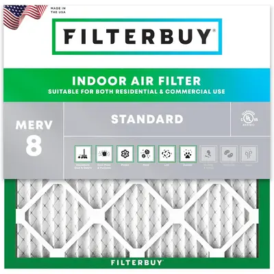 Filterbuy MERV 8 Air Filter | 90% Airflow Protection | Eco-Friendly with Recyclable Materials | Made in the USA