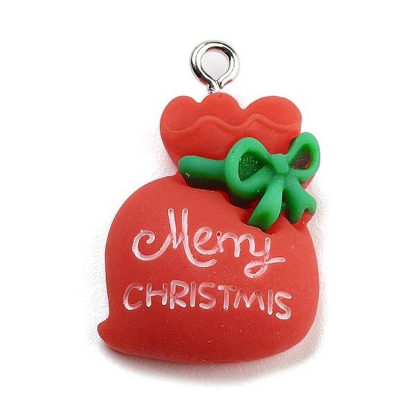 Christmas Theme Opaque Resin Pendants