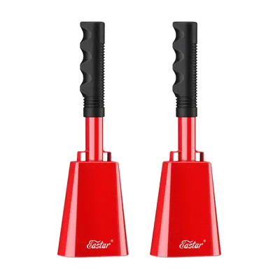 Eastar Cow Bell with Handle, 2 Pack Cowbells for Sporting Events, 10 Inch Cowbells Noise Makers Cheering Bell for Football Ga...