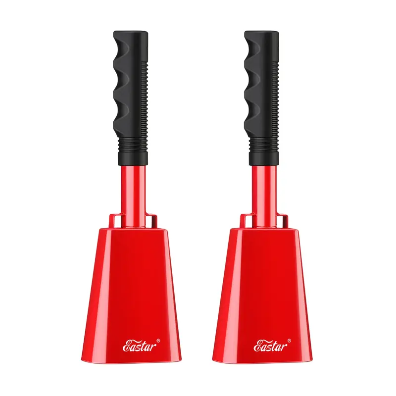 Eastar Cow Bell with Handle, 2 Pack Cowbells for Sporting Events, 10 Inch Cowbells Noise Makers Cheering Bell for Football Ga...