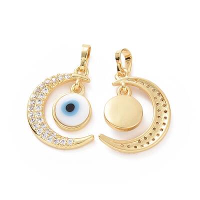 Brass Micro Pave Cubic Zirconia Pendants