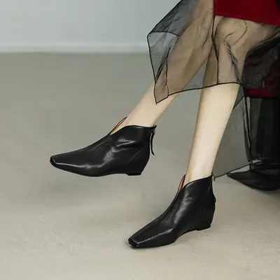 CHIKO Marielena Square Toe Wedge Ankle Boots