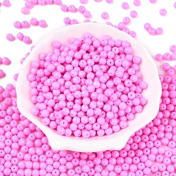 Opaque Baking Painted Glass Beads
