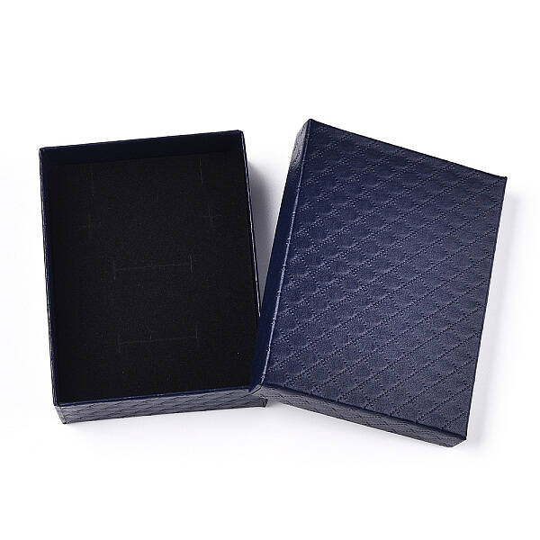 Rhombus Textured Cardboard Jewelry Boxes