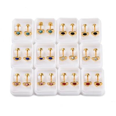 Heart Crystal Rhinestone Ear Fake Plugs