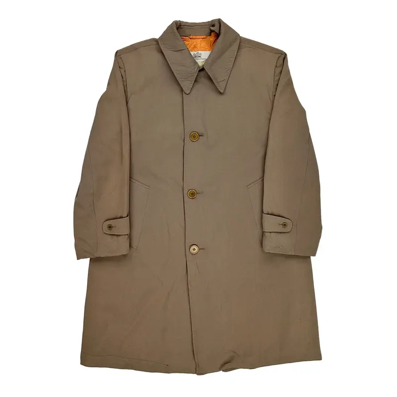 Aquascutum Overcoat - Large Brown Cotton Blend