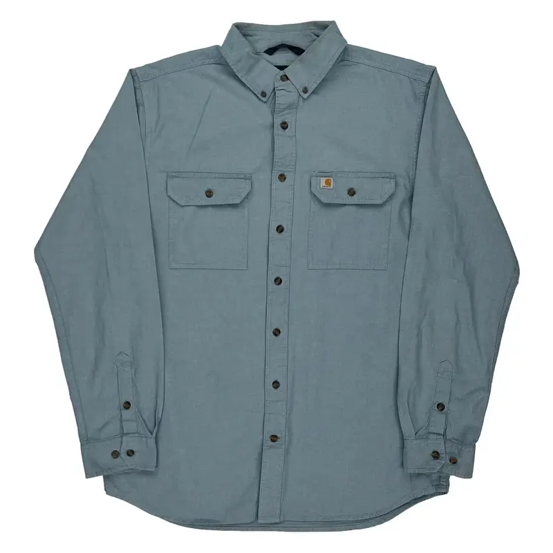 Carhartt Tall Shirt - Large Blue Cotton | Size: large