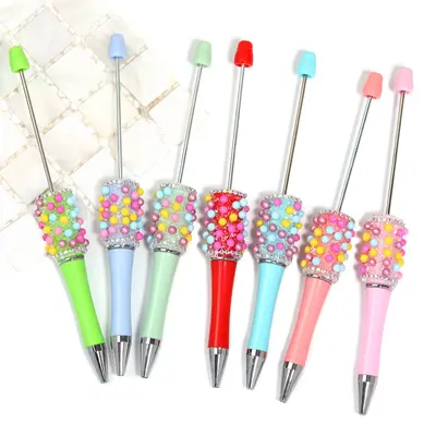 【P173】5PCS DIY Claw chain sequinned pearl and Mermaid beads pen