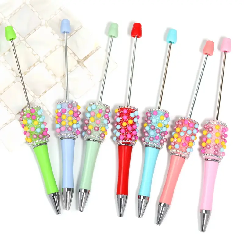 【P173】5PCS DIY Claw chain sequinned pearl and Mermaid beads pen