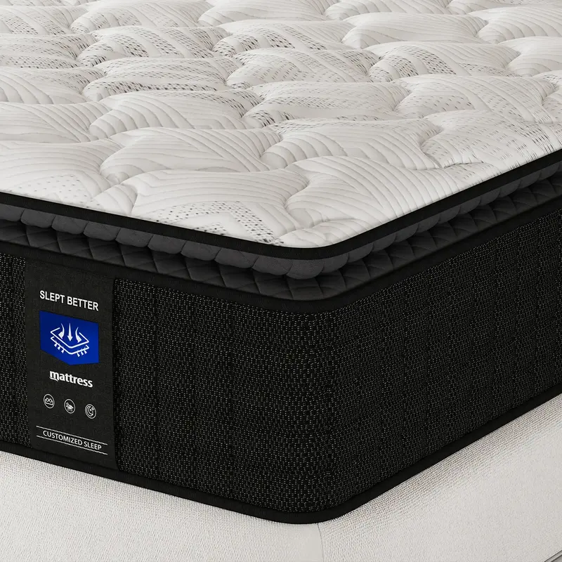 12inch Twin Full Queen King Hybrid Spring Mattress in a Box Medium Firm Pressure Relief Spine Soothing For All Ages