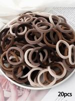 Simple Style Plain Color Elastics Hair Scrunchies Set, Casual Versatile Ponytail Hair Accessories for Women & Girls, Minimali...