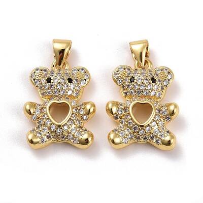 Brass Micro Pave Cubic Zirconia Pendants