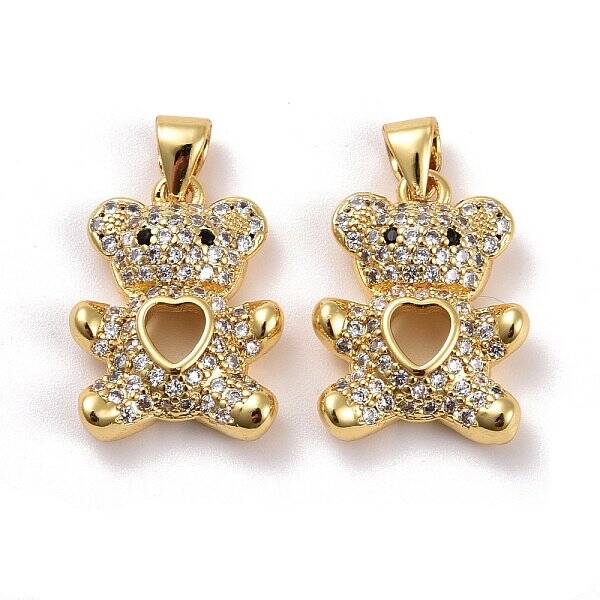 Brass Micro Pave Cubic Zirconia Pendants