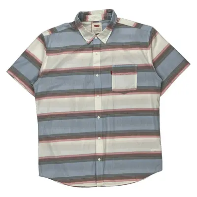 Levis Striped Short Sleeve Shirt - XL Multicoloured Cotton Blend