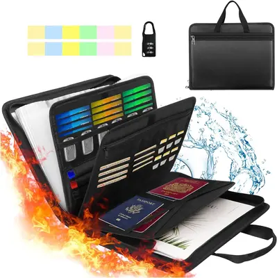 Important Document Organizer Folio Accordion File Organizer Expanding  Box with Zipper Labels 13 Pockets for Business Office ...
