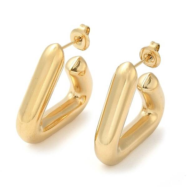Ion Plating(IP) 304 Stainless Steel Triangle Stud Earrings