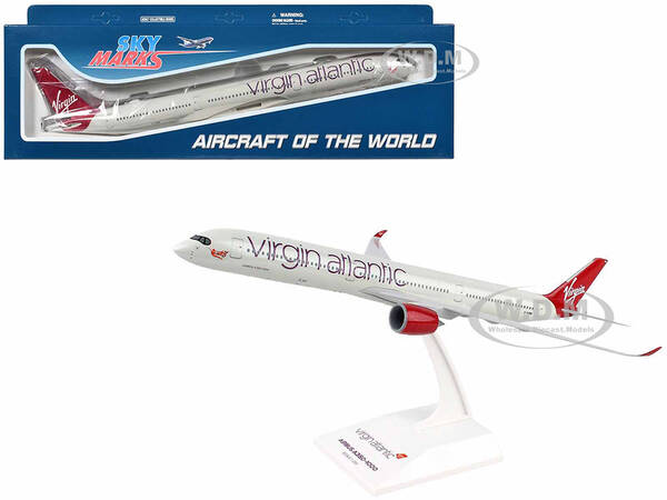 Airbus A350-1000 Commercial Aircraft Virgin Atlantic Airways (G-VXWB) Gray with Red Tail (Snap-Fit) 1/200 Plastic Model by ...