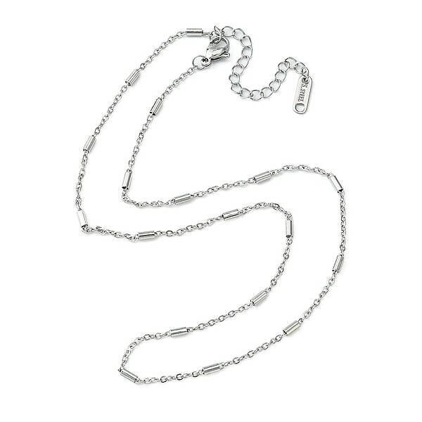 304 Stainless Steel Column Link Chain Necklace for Men Women